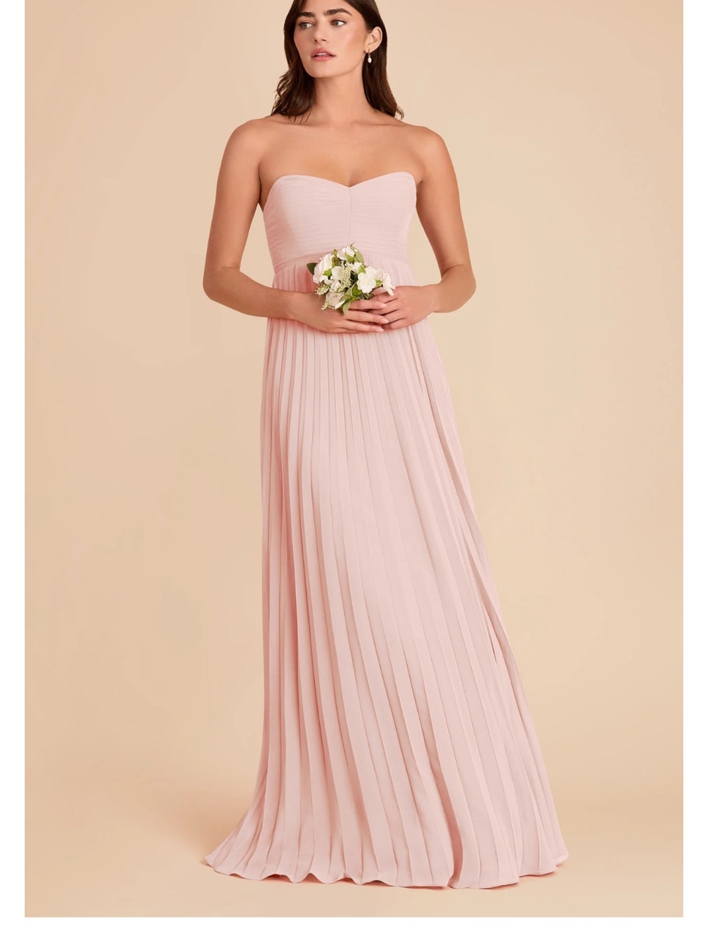 Birdy Grey Strapless Pleated Maxi Dress - Blush Pink